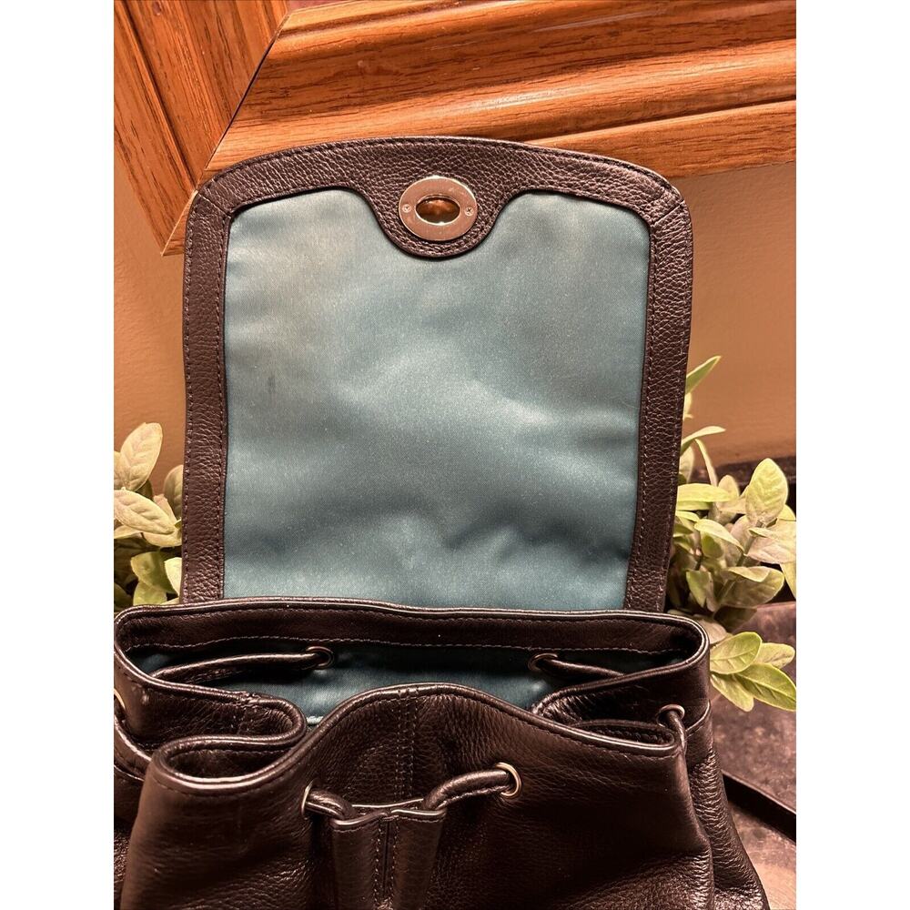 Coach Purse Womens Black Pebbled Leather Park Backpack #24385 Adjustable Straps - Picture 9 of 10